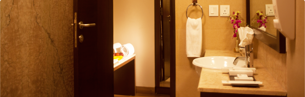 Washroom facilities in Vibe Hotel
